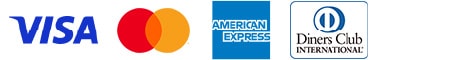 VISA・Mastercard・AMERICAN EXPRESS・Diners Club